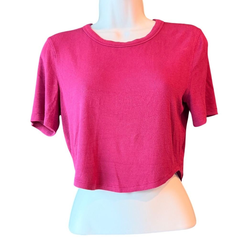 Lululemon Hold Tight Cropped T-Shirt Magenta Purple Women's Size